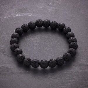 8mm Volcanic Lava Stone Bead Stretch Bracelet